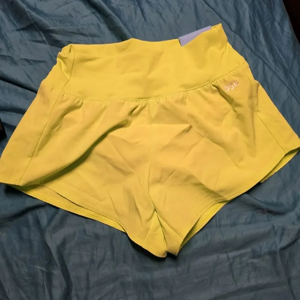 DSG Girls XS Lightweight Knit High Rise Shorts Neon Pear NWT Built in Brief